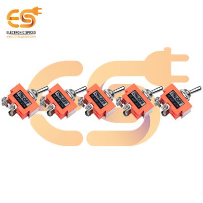 20Amp 250V 4 Pin Mini Toggle Switch ON / OFF, Orange  Color 5pcs